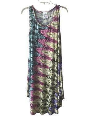 India boutique Sleeveless Multicolor Swirl Tank Dress swim cover